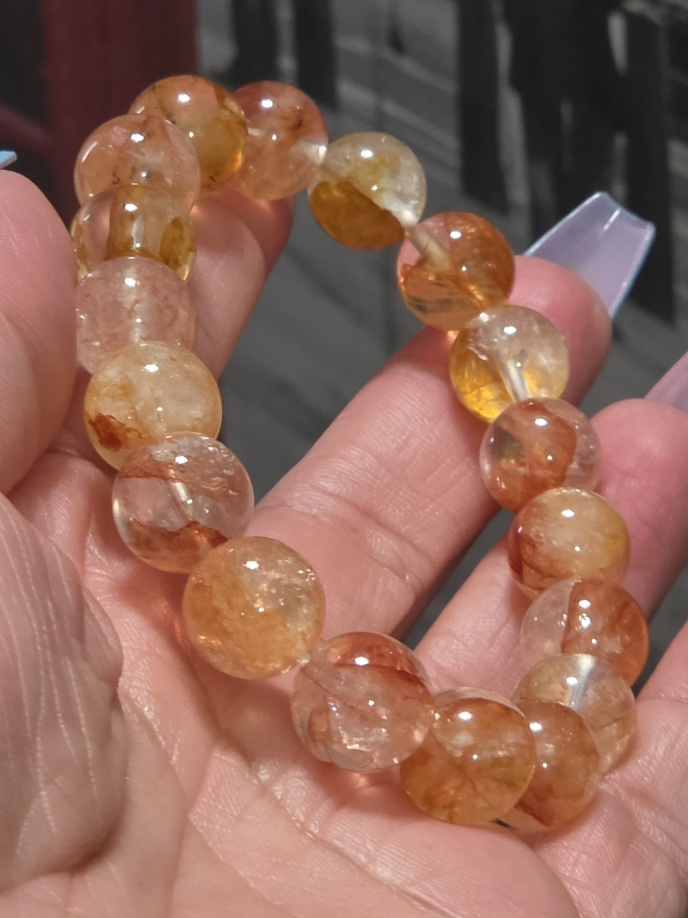 Golden Healer 11.7mm Beaded Stretch Bracelet 7" Wrist
